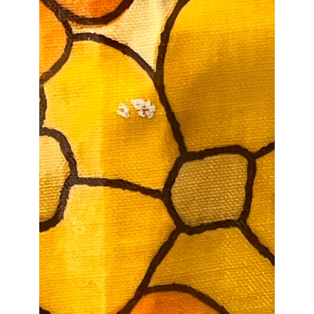 Vintage Jebina Designs Apron Orange Yellow Floral Oilcloth PVC Made in England - Picture 4 of 11